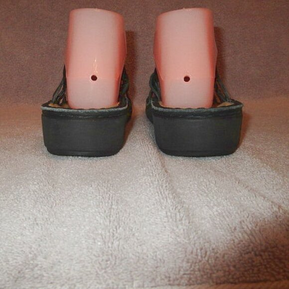 NAOT Leather Strappy Slide Sandals Size 8 Comfort Stretch Studded Cork Neutral - Picture 9 of 10